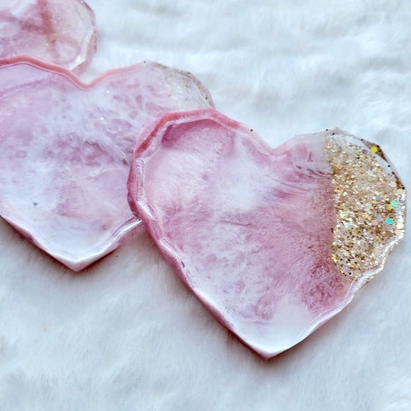 Pink Heart Ocean Coaster