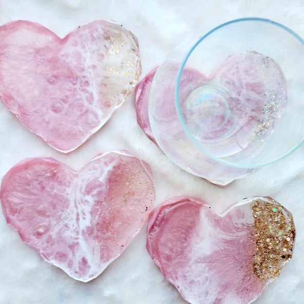 Pink Heart Ocean Coaster