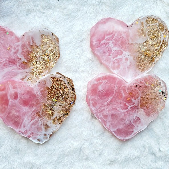 Pink Heart Ocean Coaster