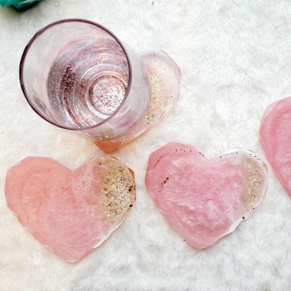 Pink Heart Ocean Coaster