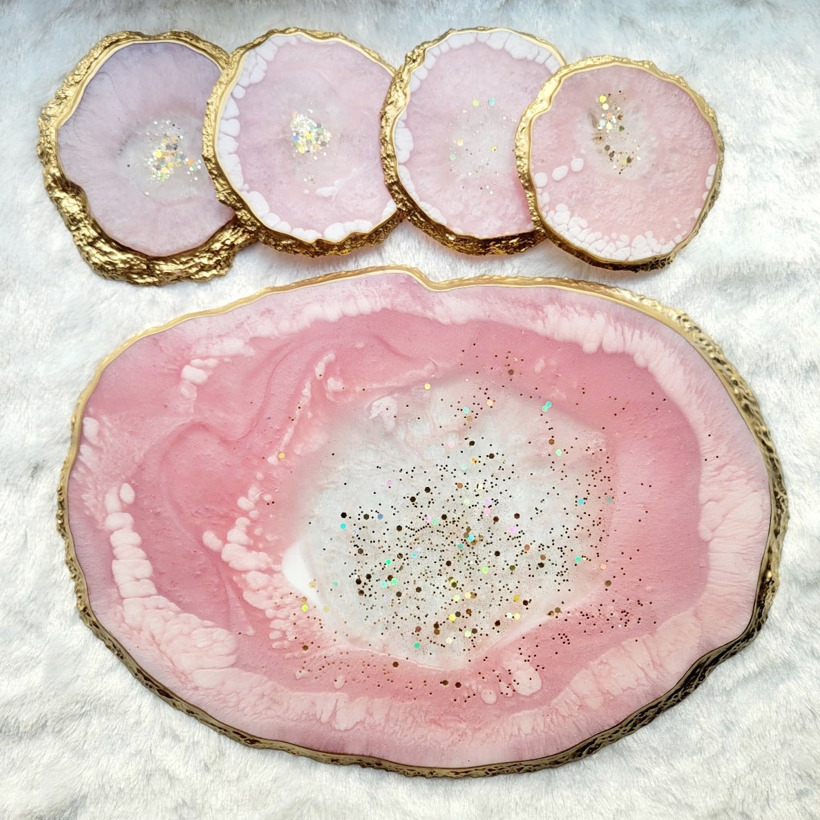 Pink Geode Glam Coaster