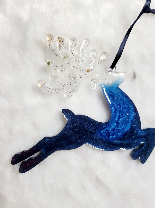 Reindeer Ornament- Pink, Blue, Teal, White