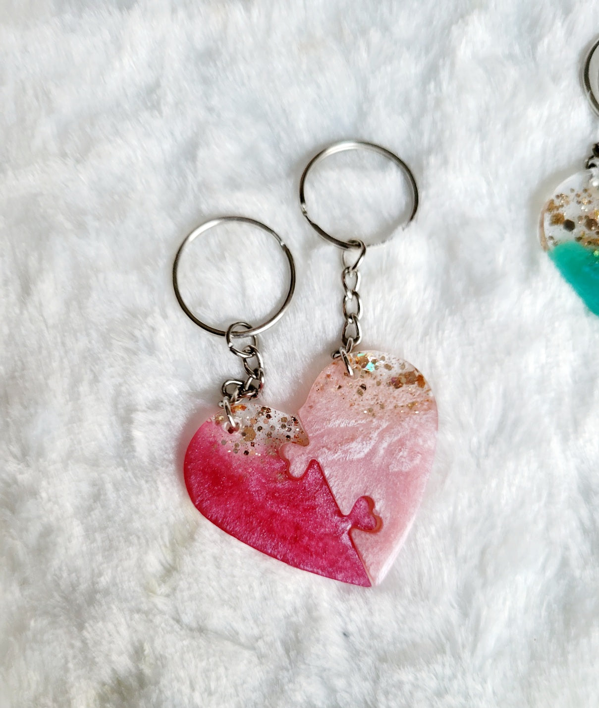 Heart Bestie Keychains- Various Colors