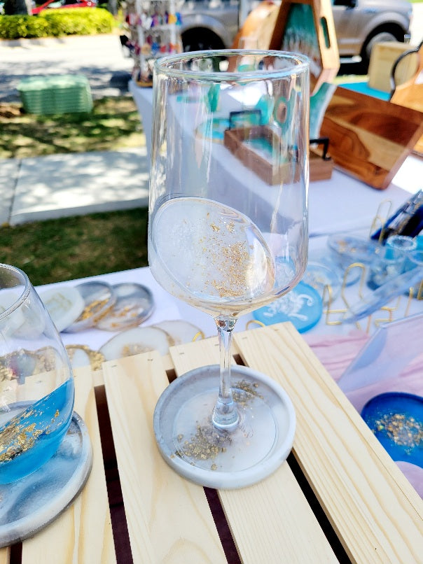 Glam Wine Glass-Pearl White
