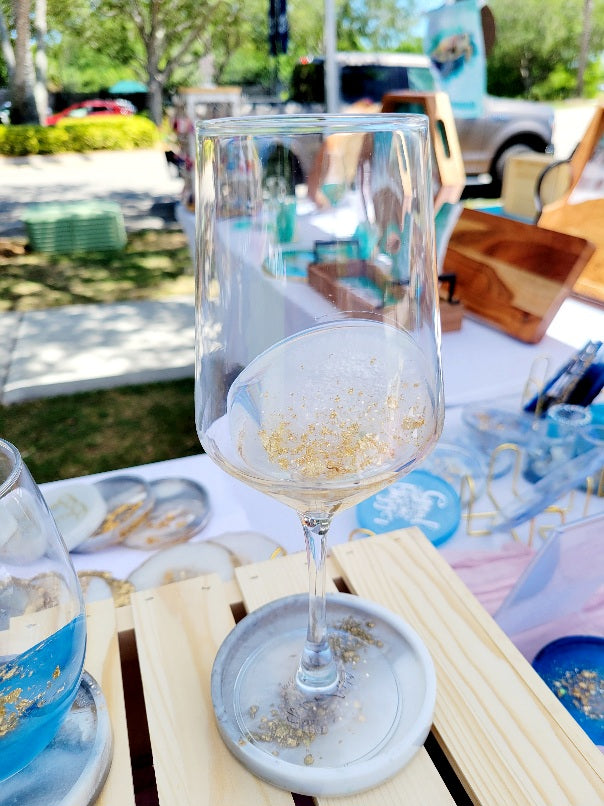 Glam Wine Glass-Pearl White