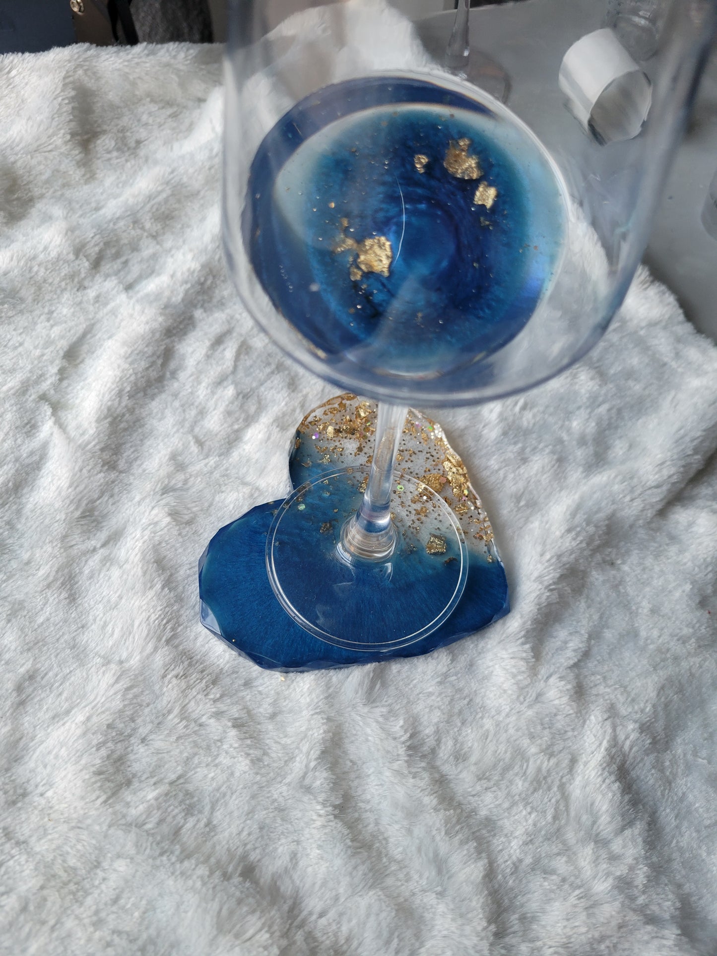Glam Wine Glass-Blue
