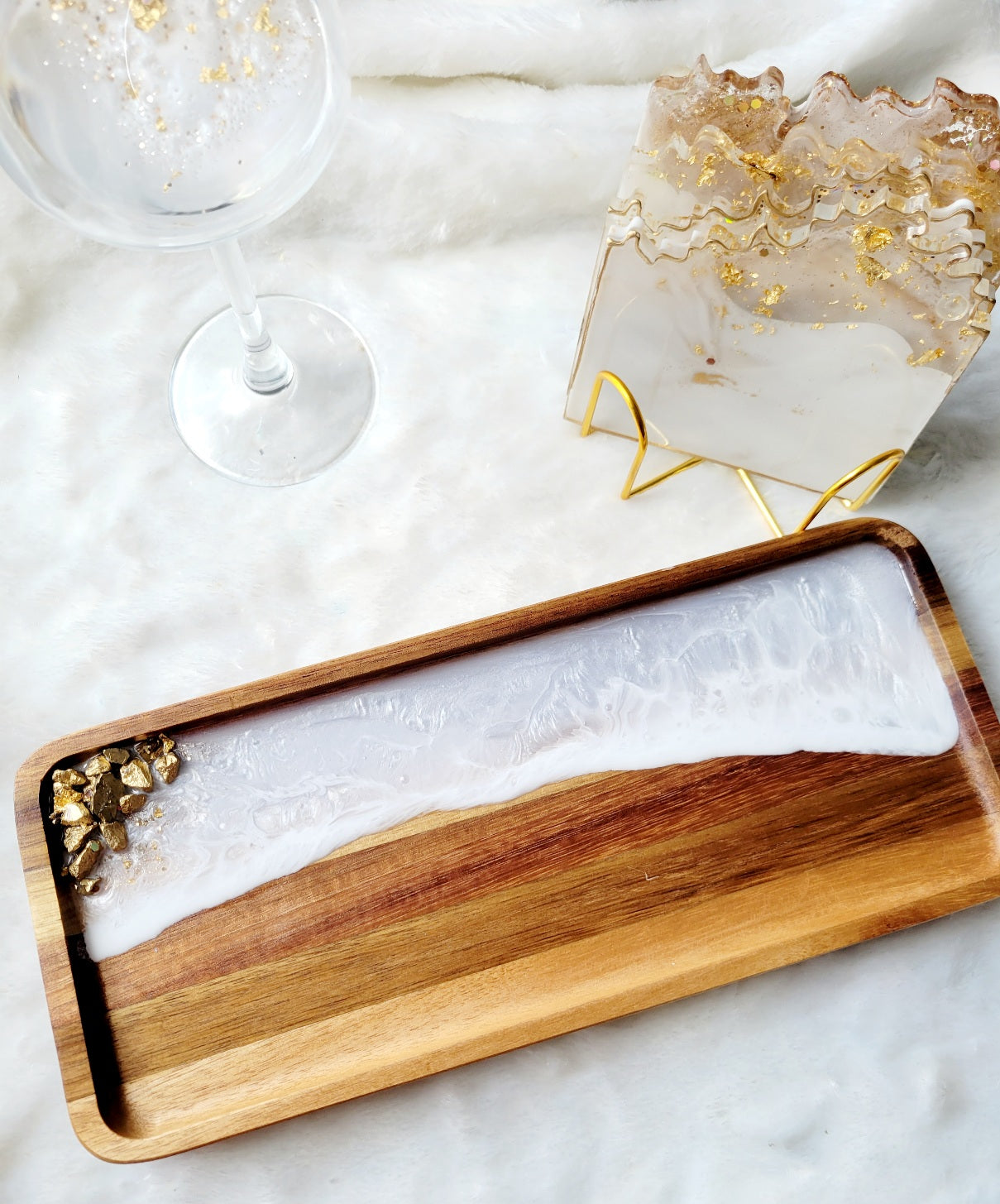 White Pearl Vanity Tray