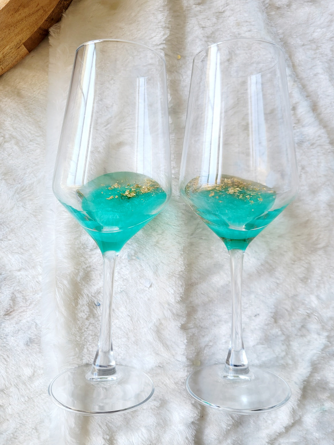 Teal Vanity Tray With Stones