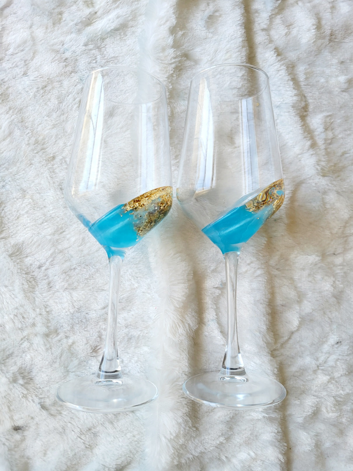 Glam Wine Glass-Light Blue