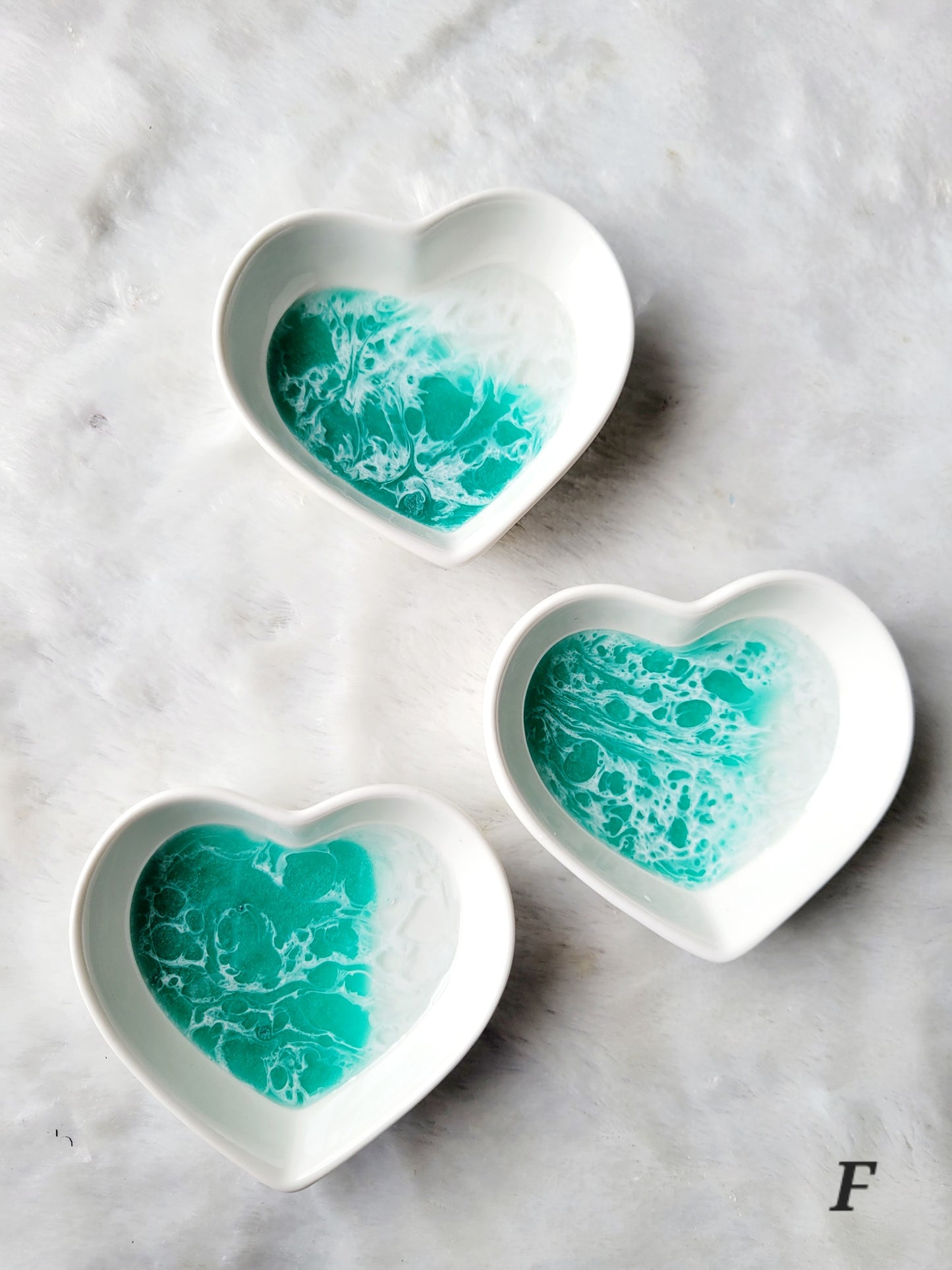 Heart Jewelry Dish-Teal Ocean