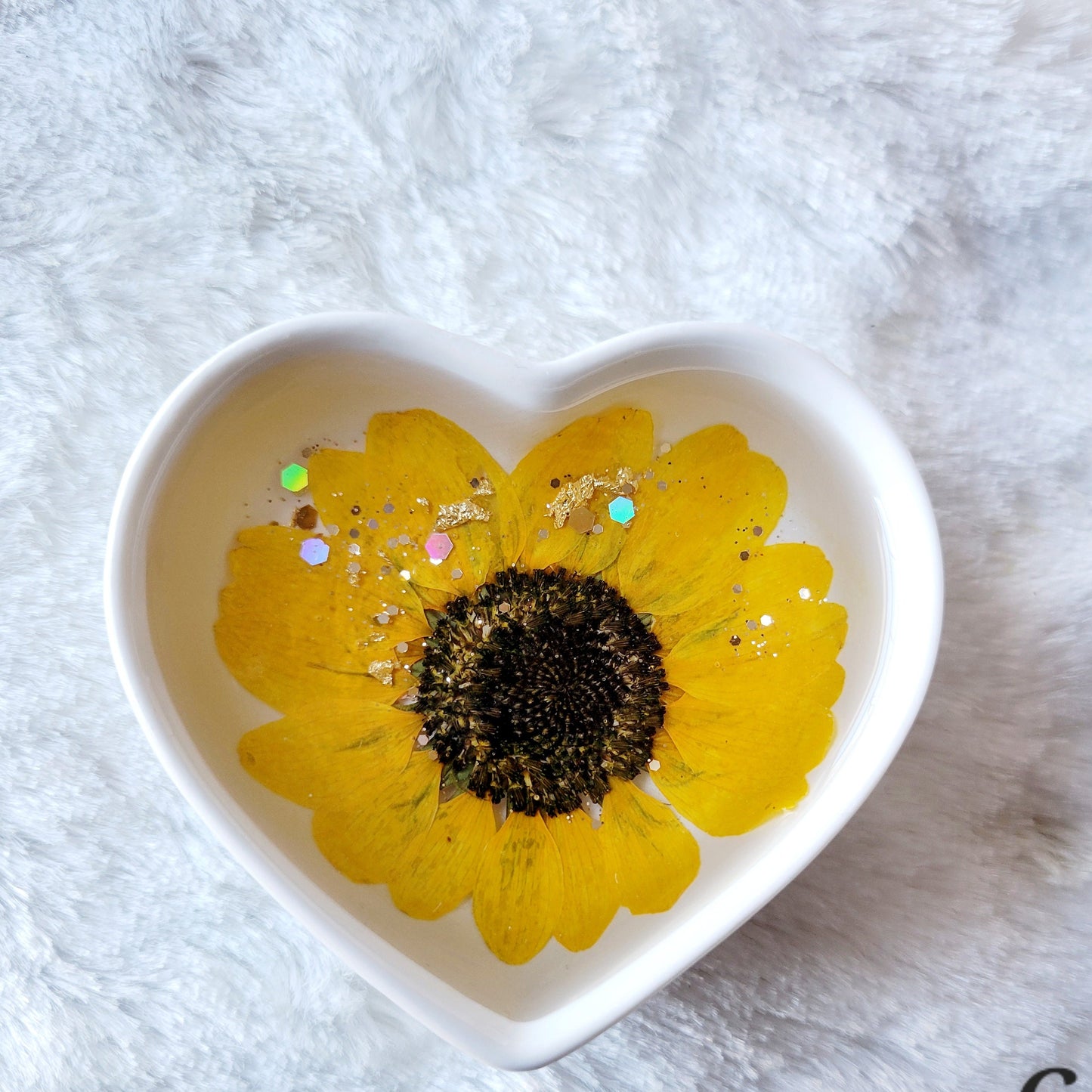 Heart Jewelry Dish-Sunflower