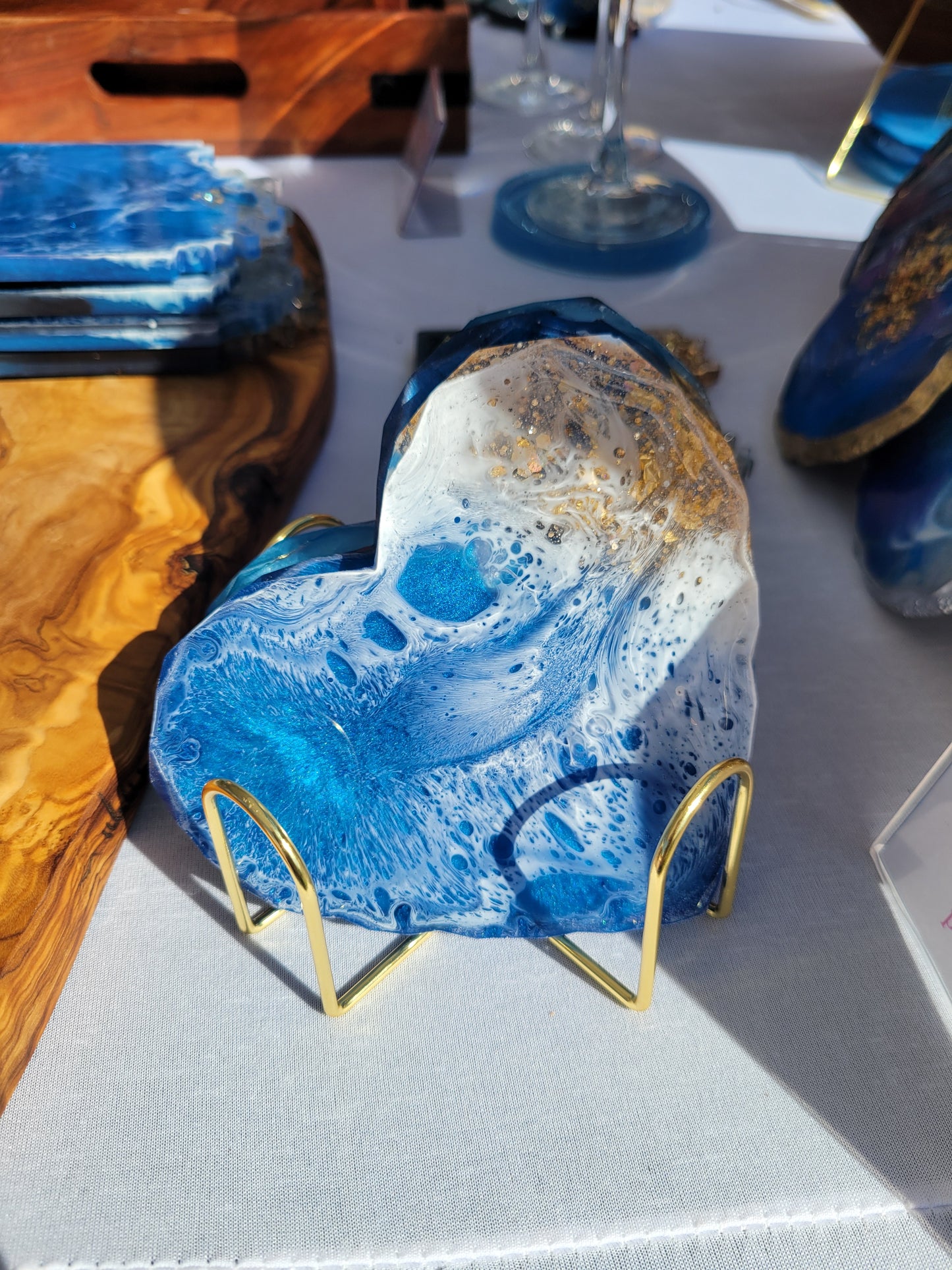 Blue Ocean Wood Serving Tray