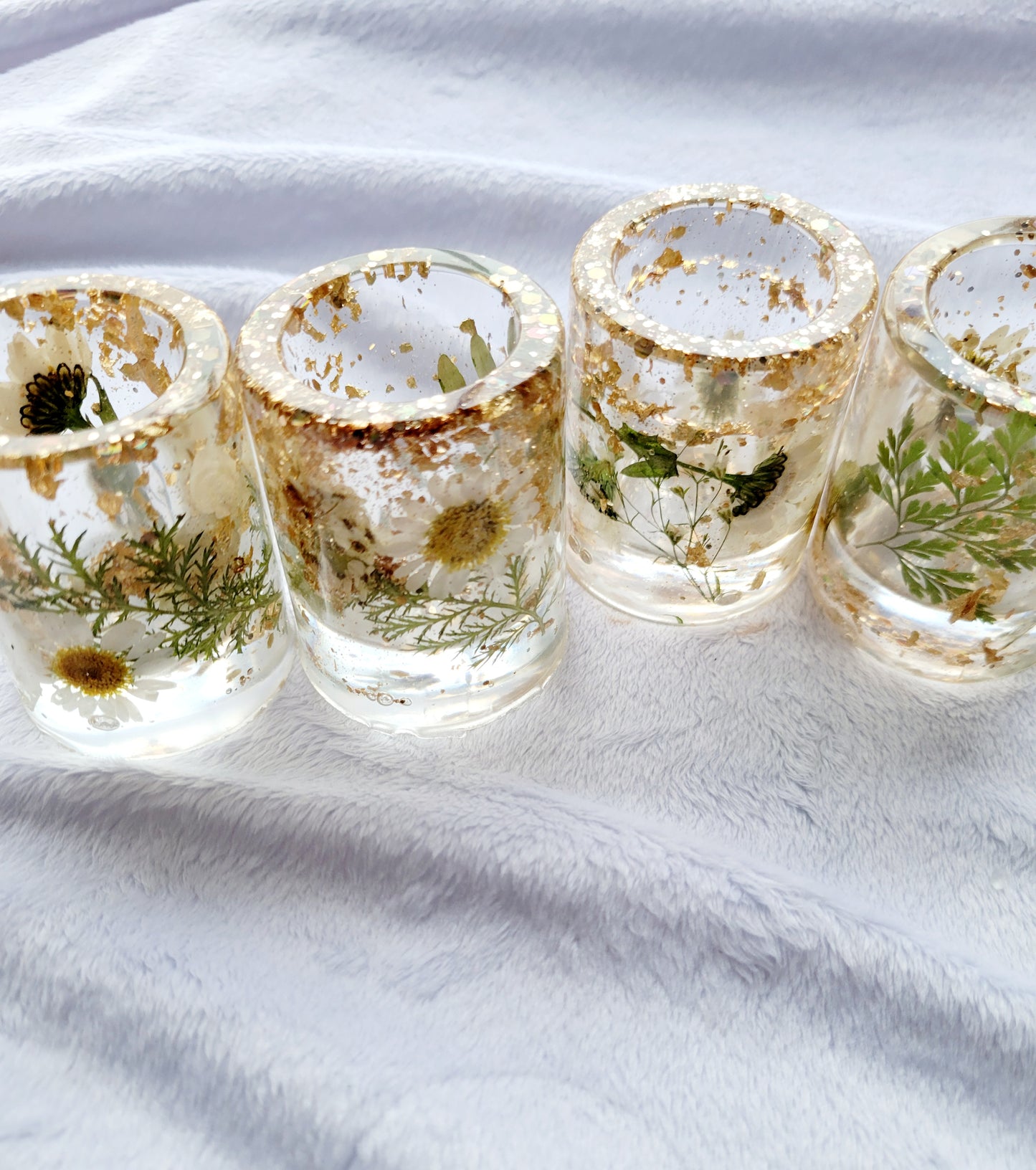 Shatterproof Floral Shot Glass Set of 4