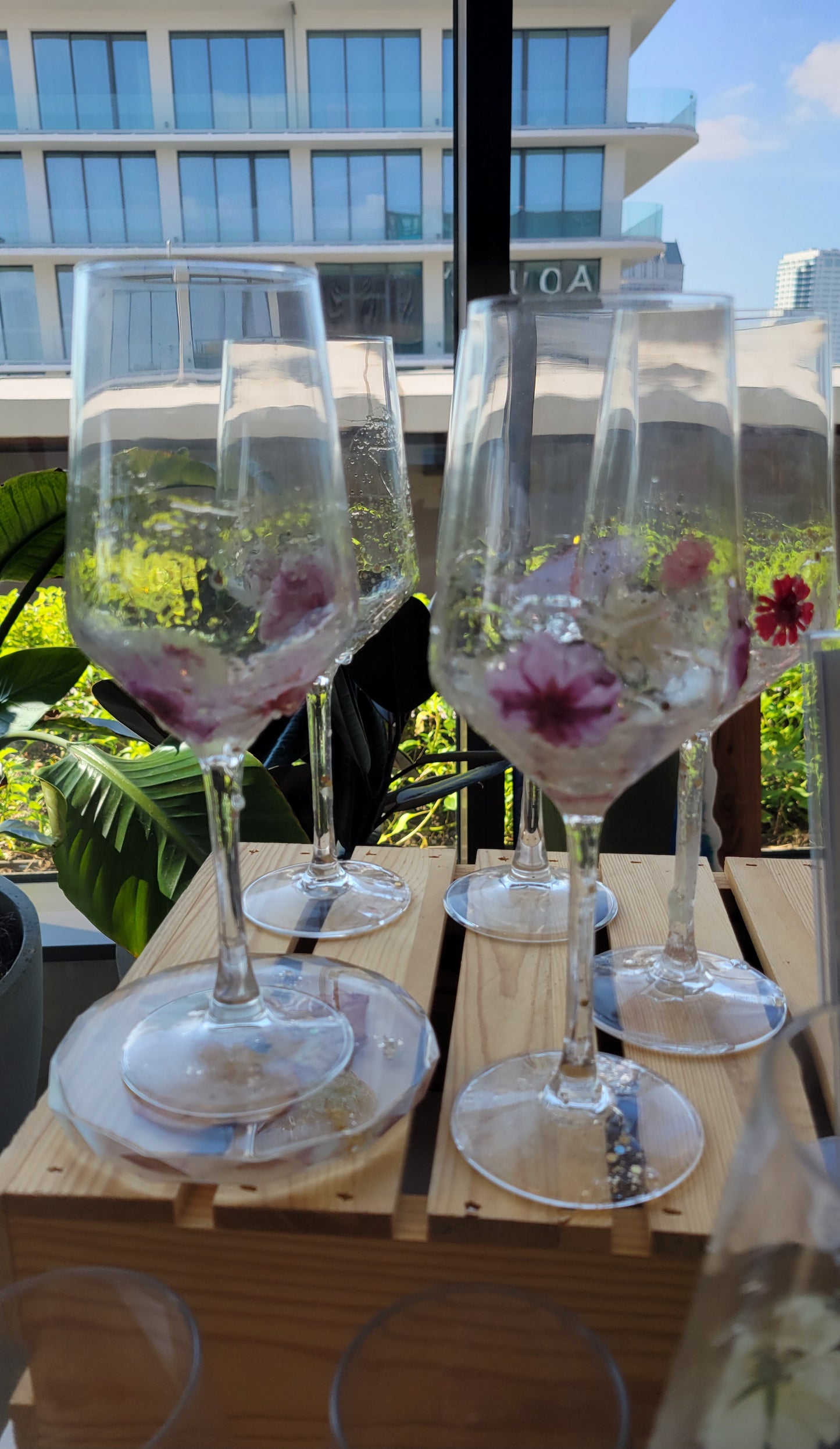 Floral Wine Glass