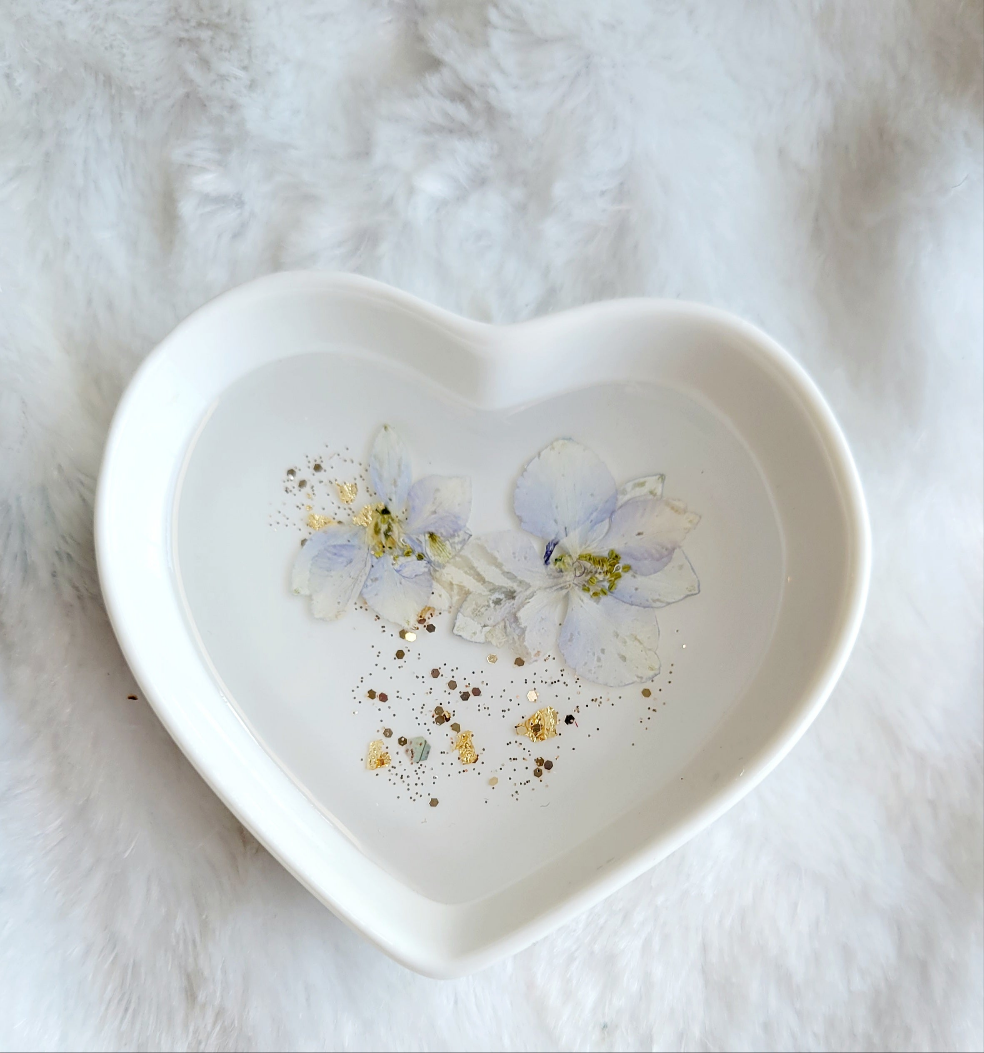 Heart Jewelry Dish-Light Floral