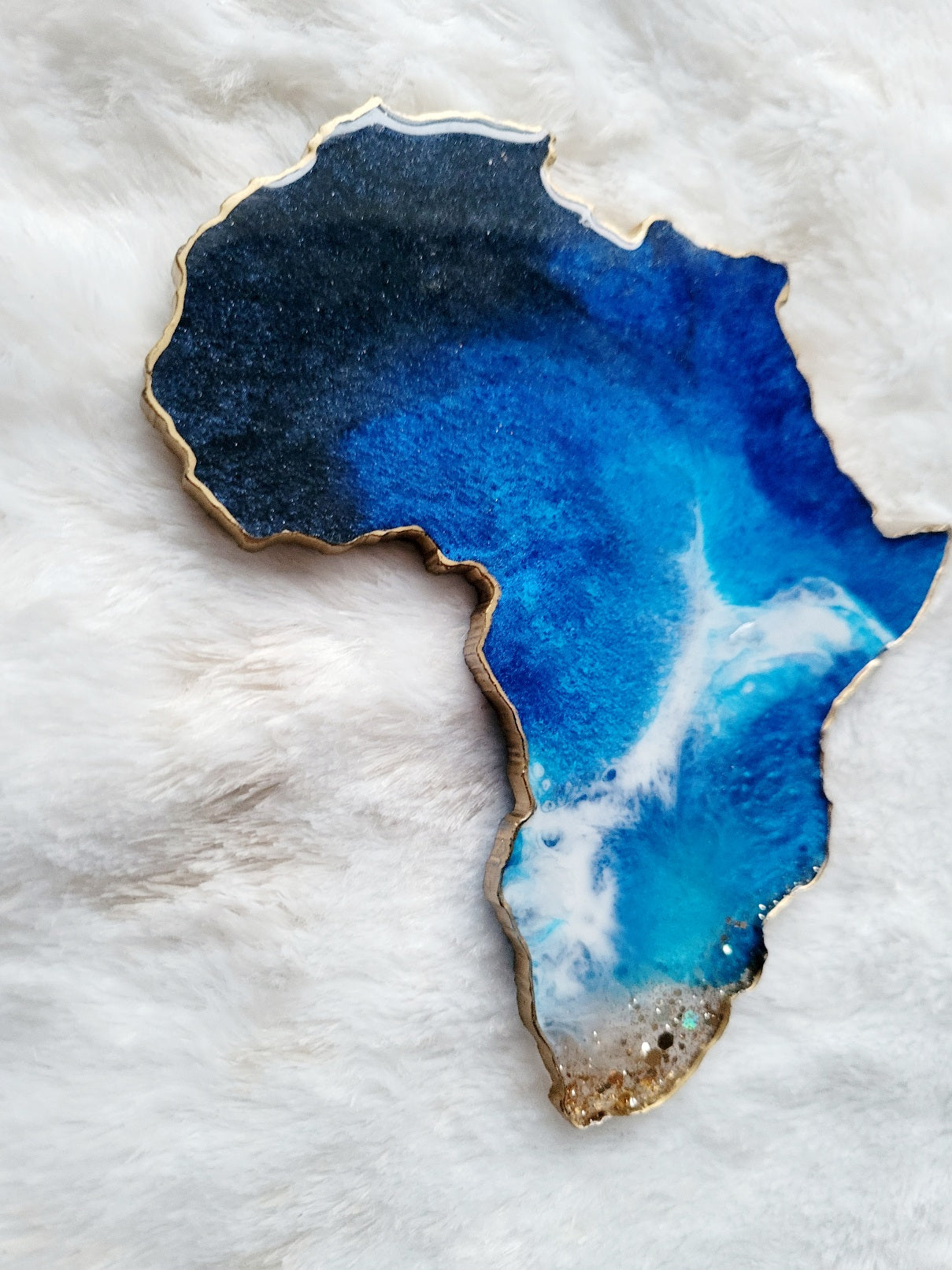Blue Ocean Africa-Shaped Coaster