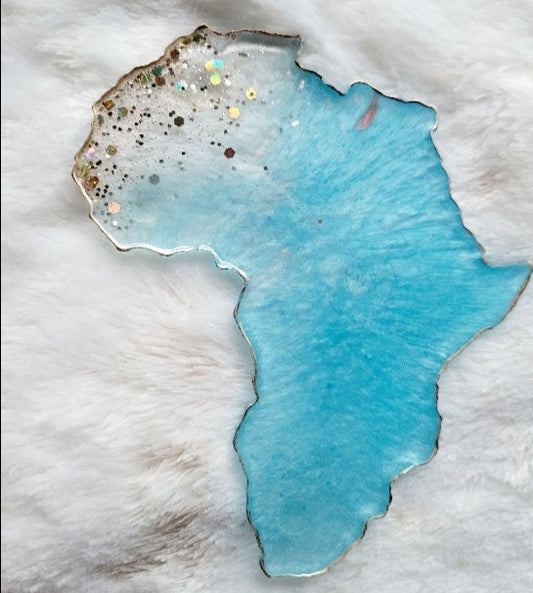 Light Blue Africa-Shaped Coaster