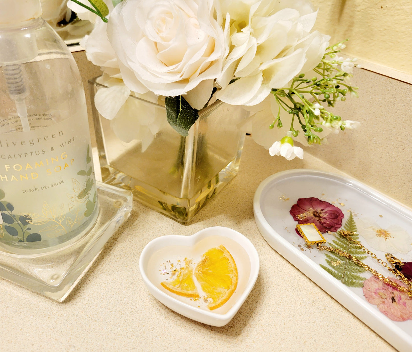 Heart Jewelry Dish- Orange Slice