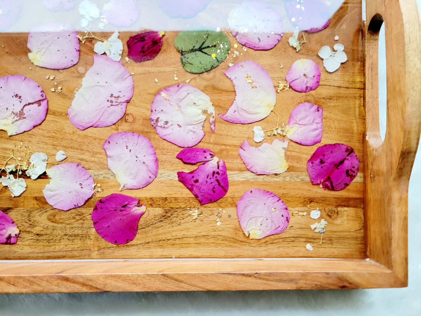 Paige B- Floral Preservation Wood Tray