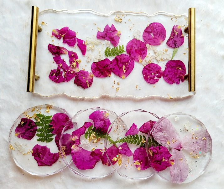 Floral Glam Tray-Purples/Pink