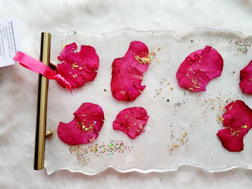 Floral Glam Tray-Purples/Pink