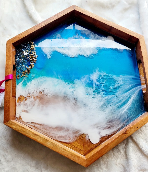 Ocean Style Hexagon Serving Tray