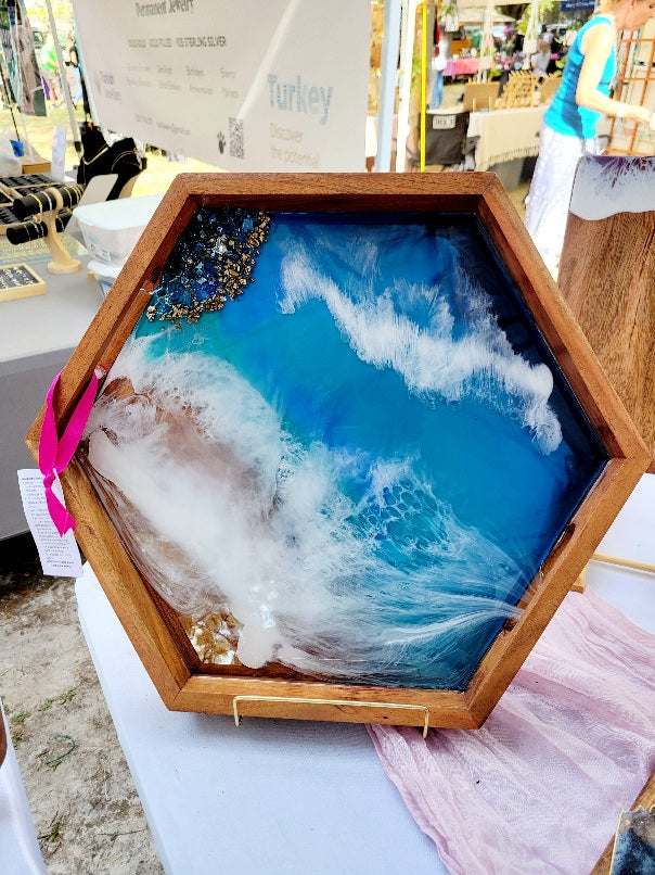 Ocean Style Hexagon Serving Tray