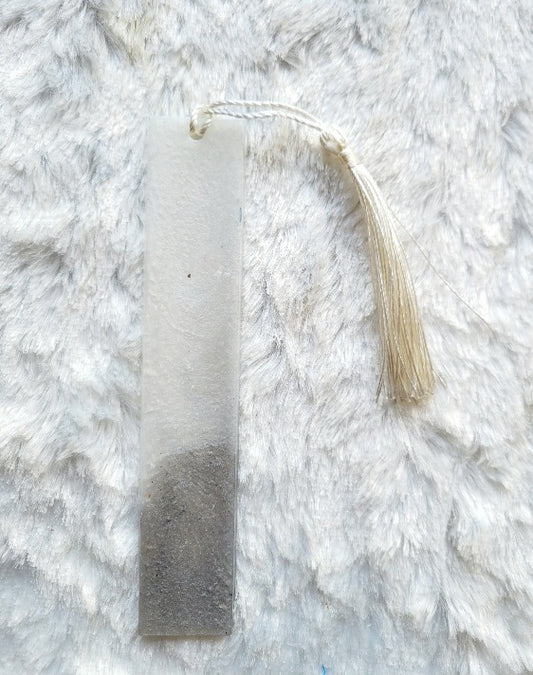 Grey/White Pearl Bookmark- Tall