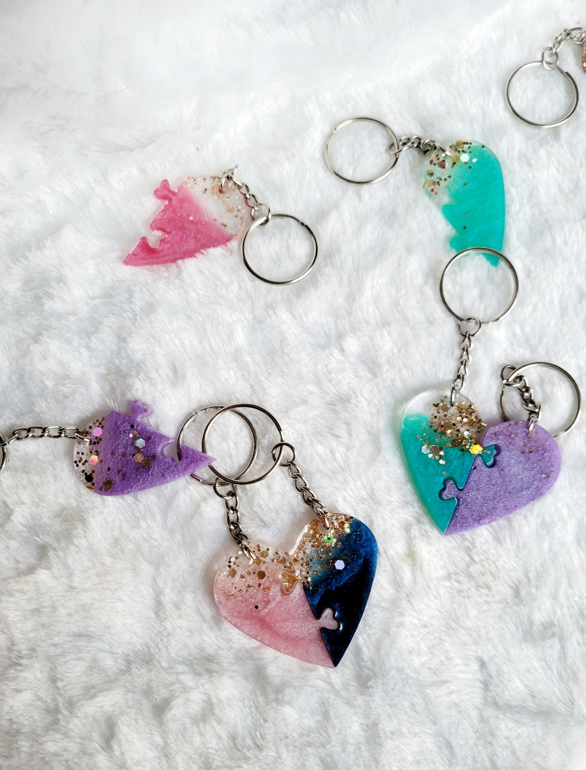 Heart Bestie Keychains- Various Colors