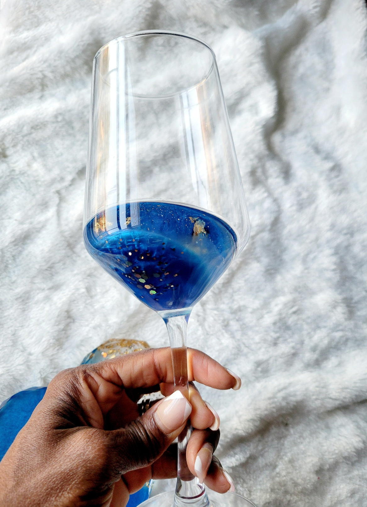 Glam Wine Glass-Blue