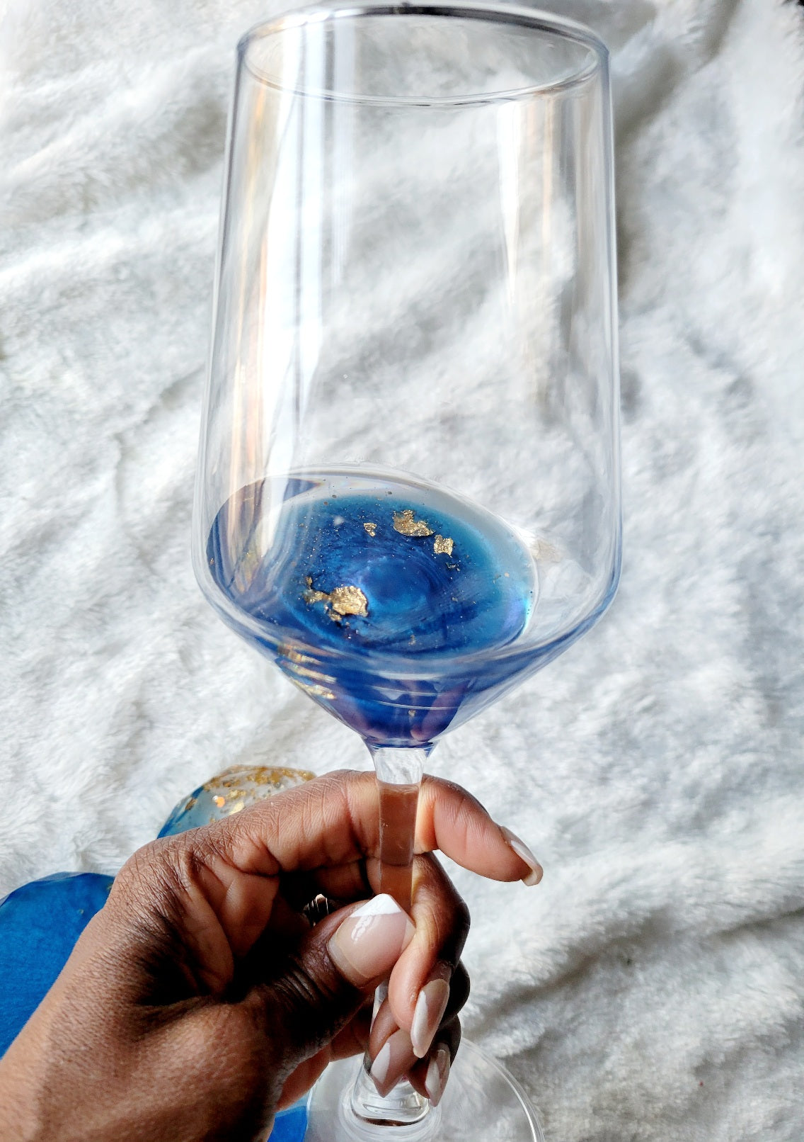 Glam Wine Glass-Blue