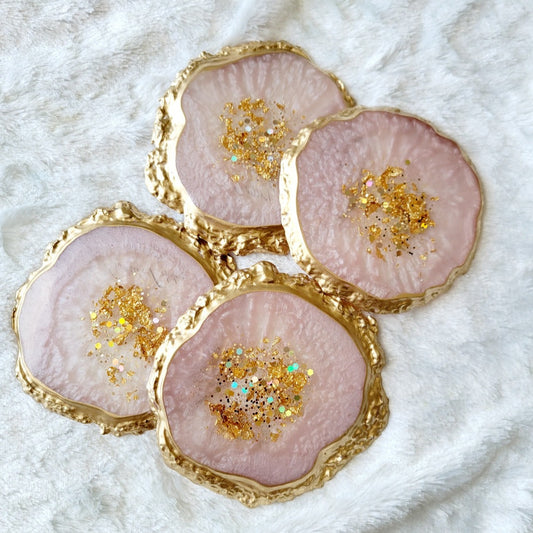 Pink Geode Glam Coasters