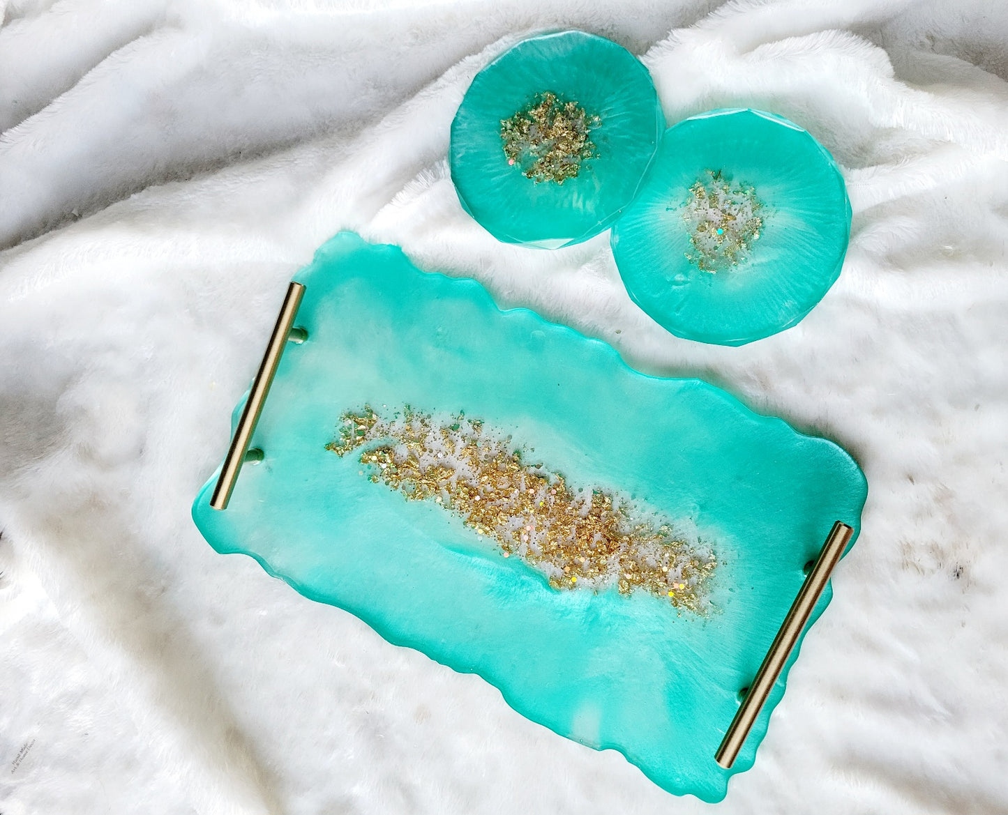 Teal Glam Tray- 2 Sizes