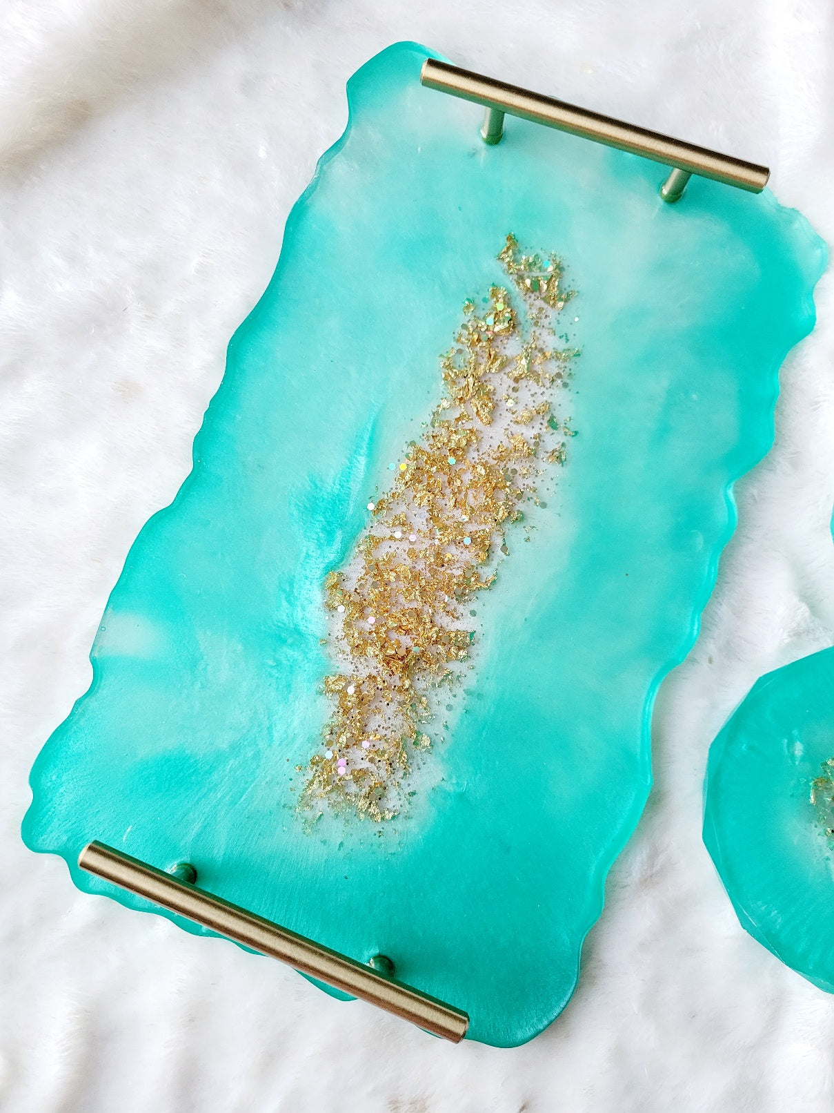 Teal Glam Tray- 2 Sizes