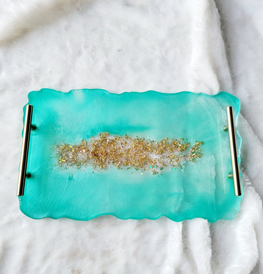 Teal Glam Tray- 2 Sizes