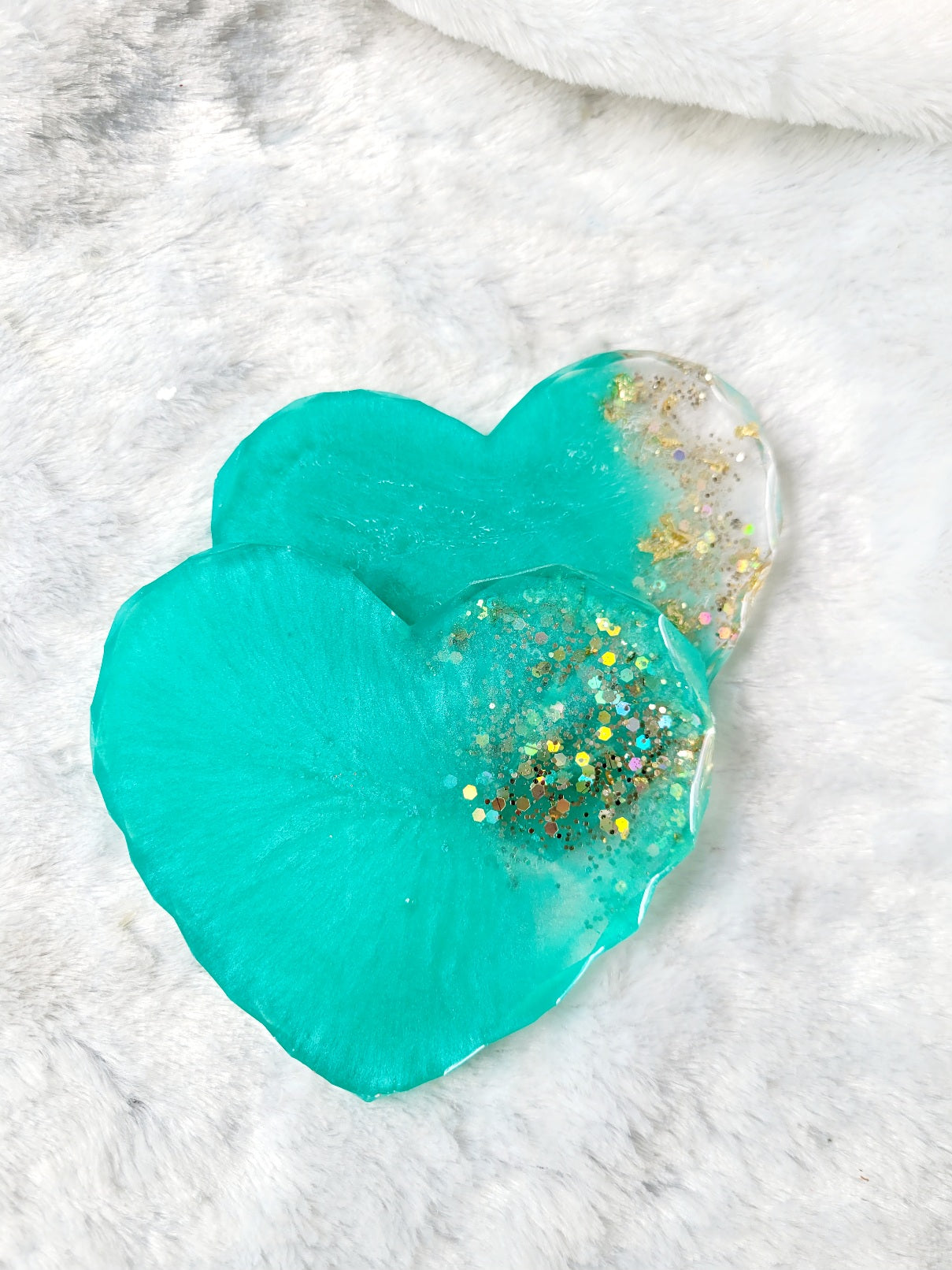 Teal Heart Coaster