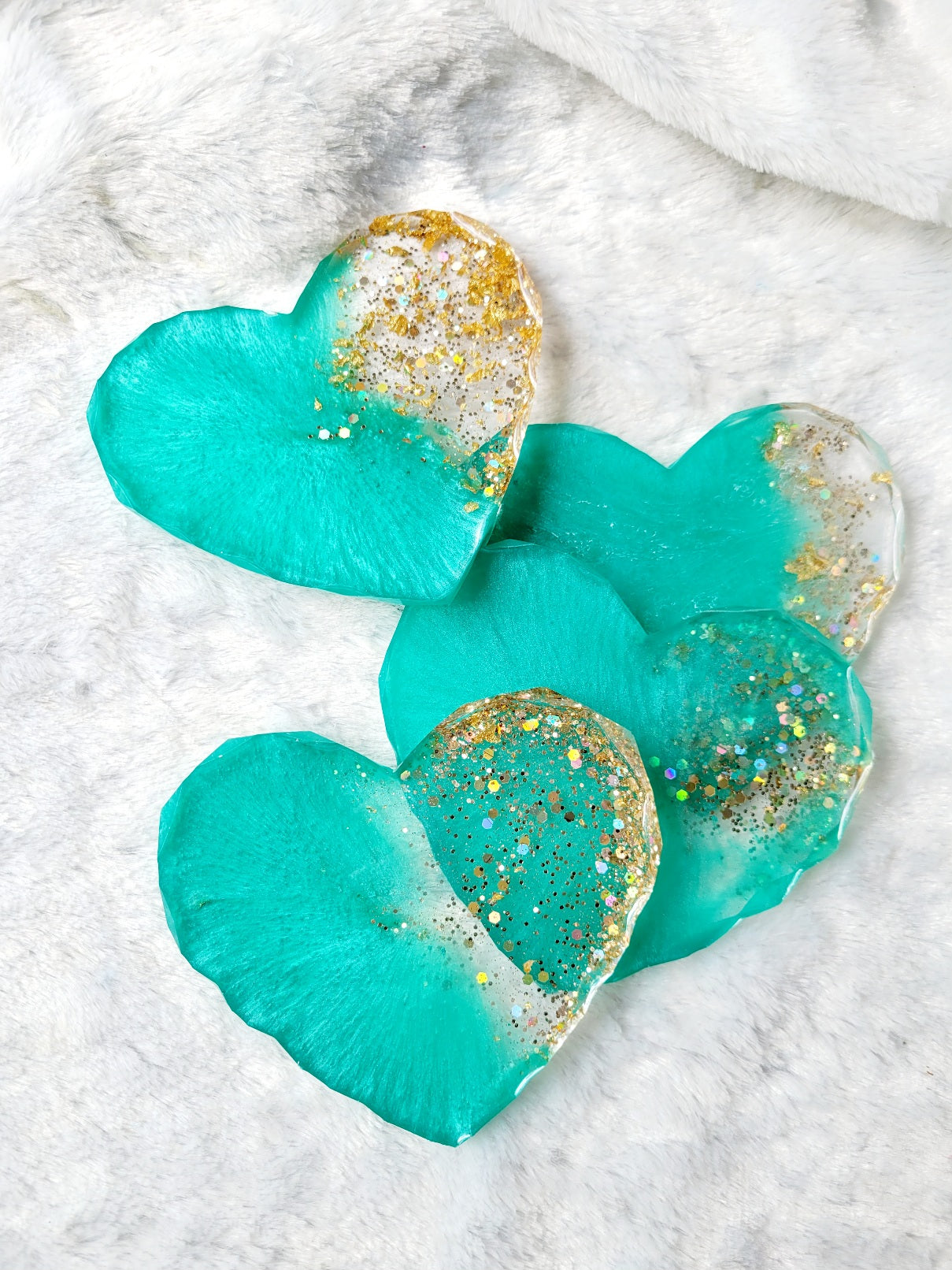 Teal Heart Coaster