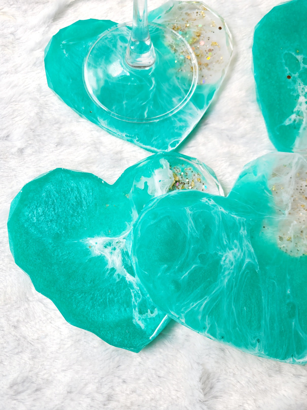 Teal Heart Ocean Coaster