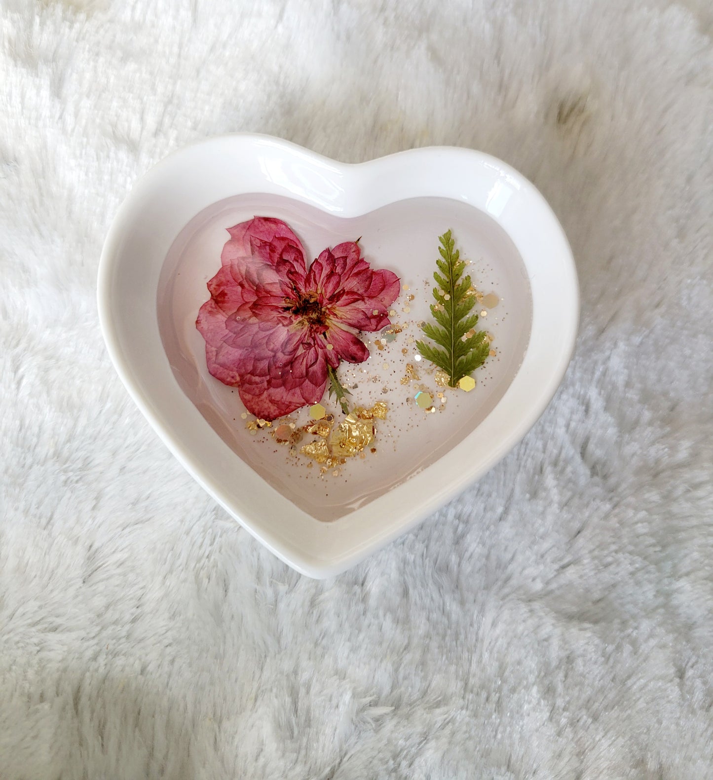 Floral Heart Dish & Shot Glass Bundle-Red Florals