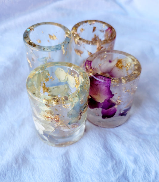 Shatterproof Floral Shot Glass Set of 4