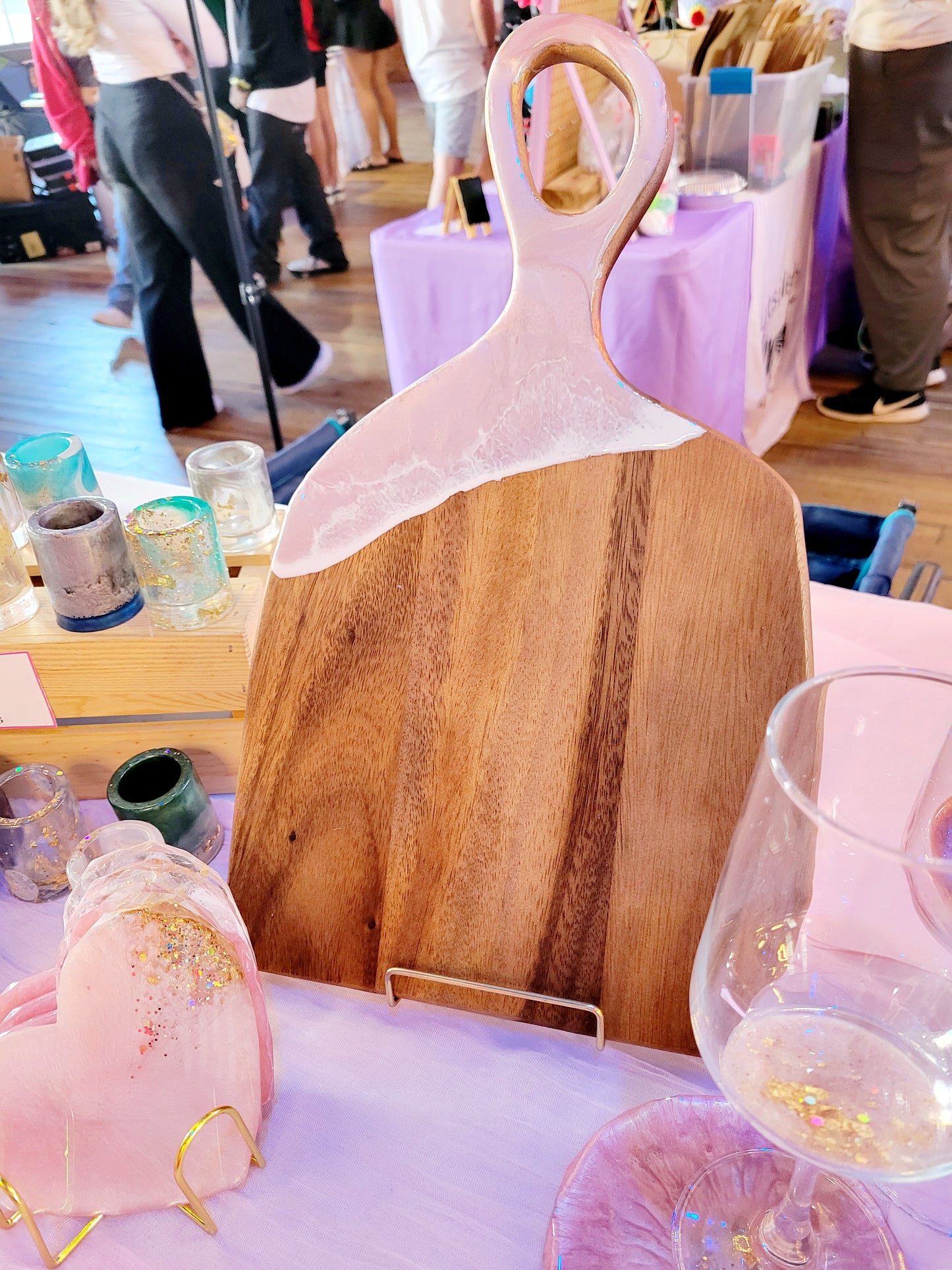 Pink Ocean Cutting Board