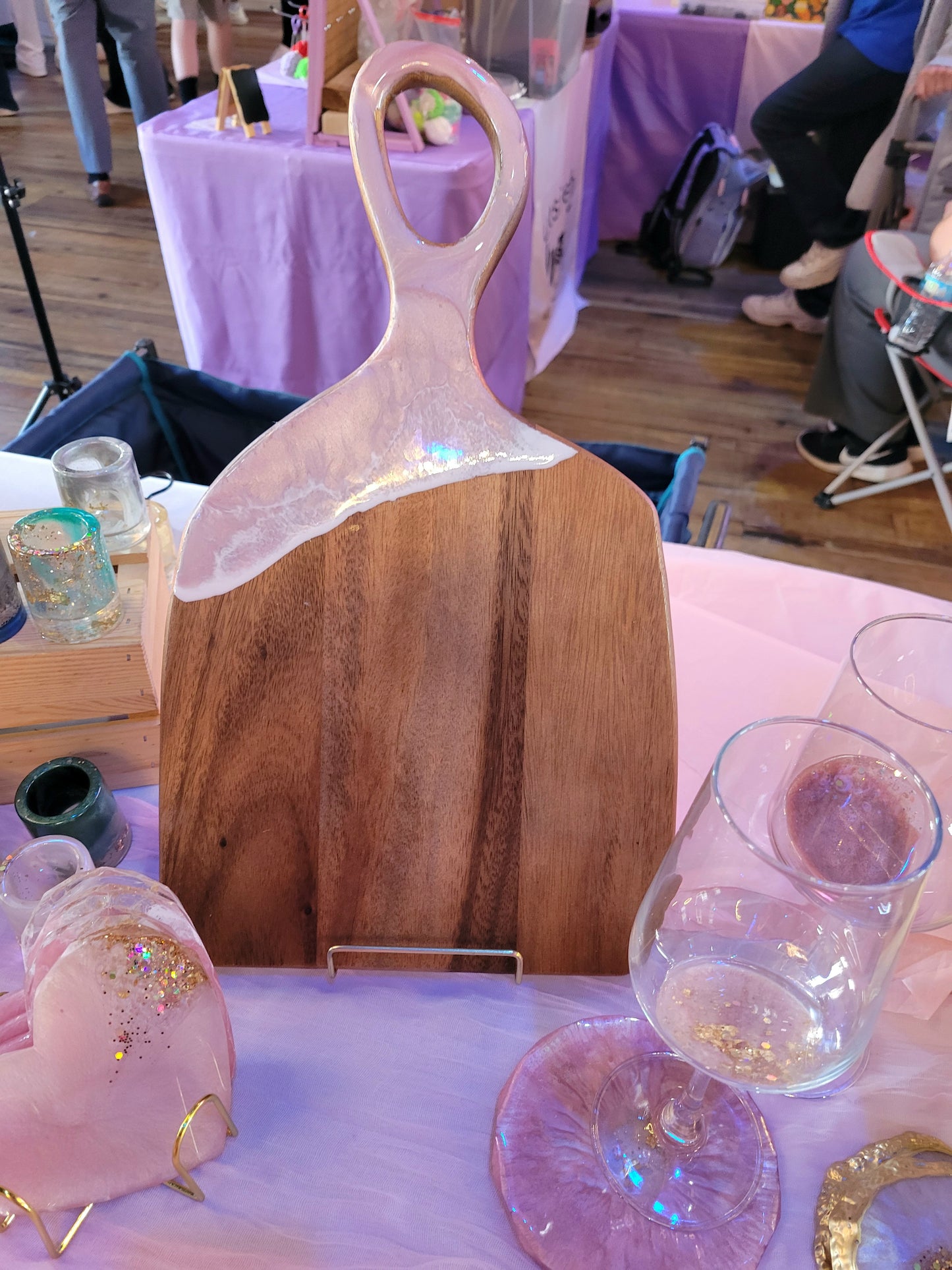 Pink Ocean Cutting Board