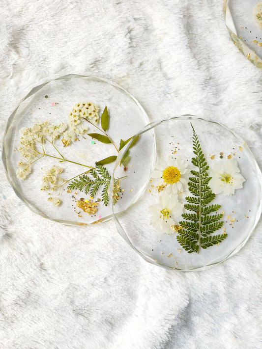 Floral Coaster- White