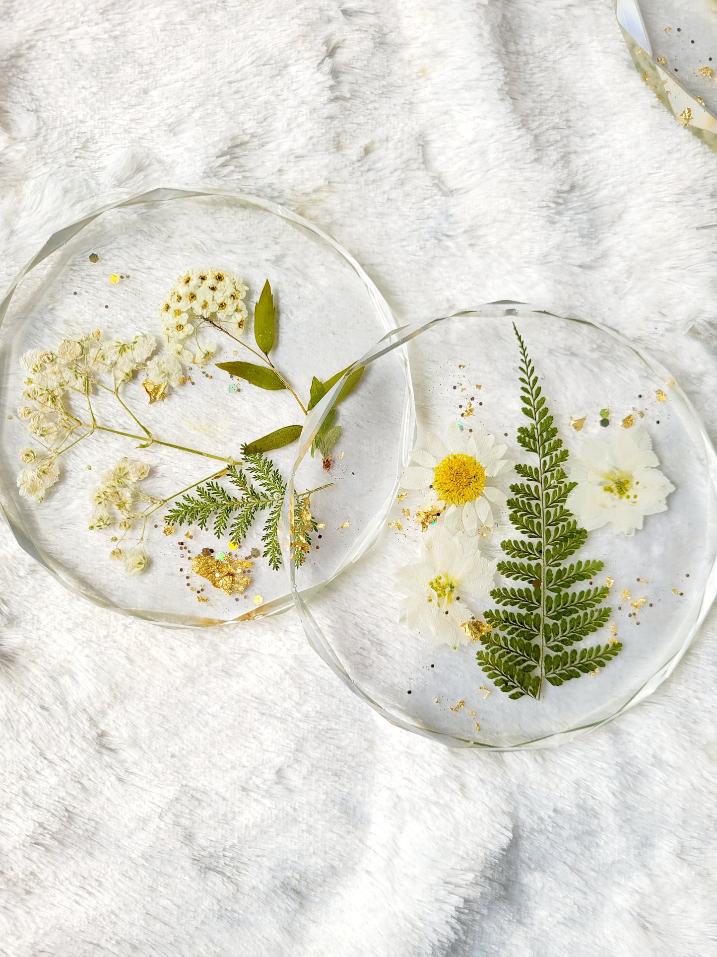 Floral Coaster- White