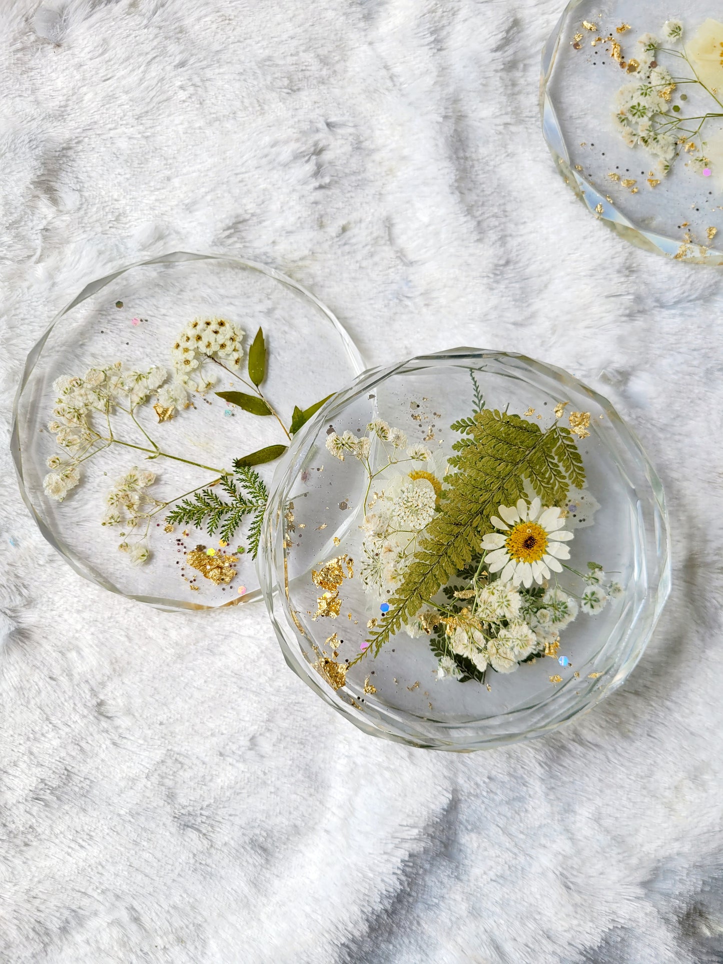 Floral Coaster- White