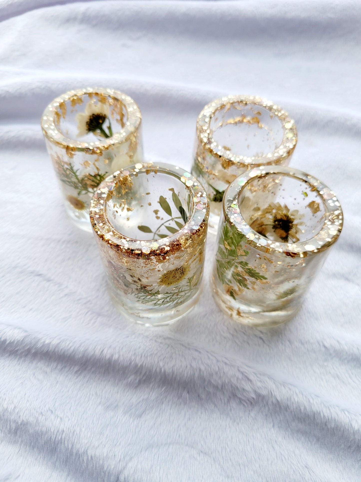 White Floral Shot Glass Bundle