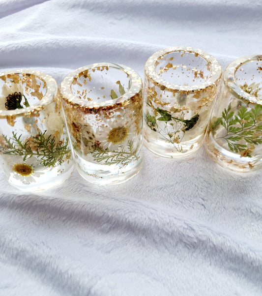 White Floral Shot Glass Bundle