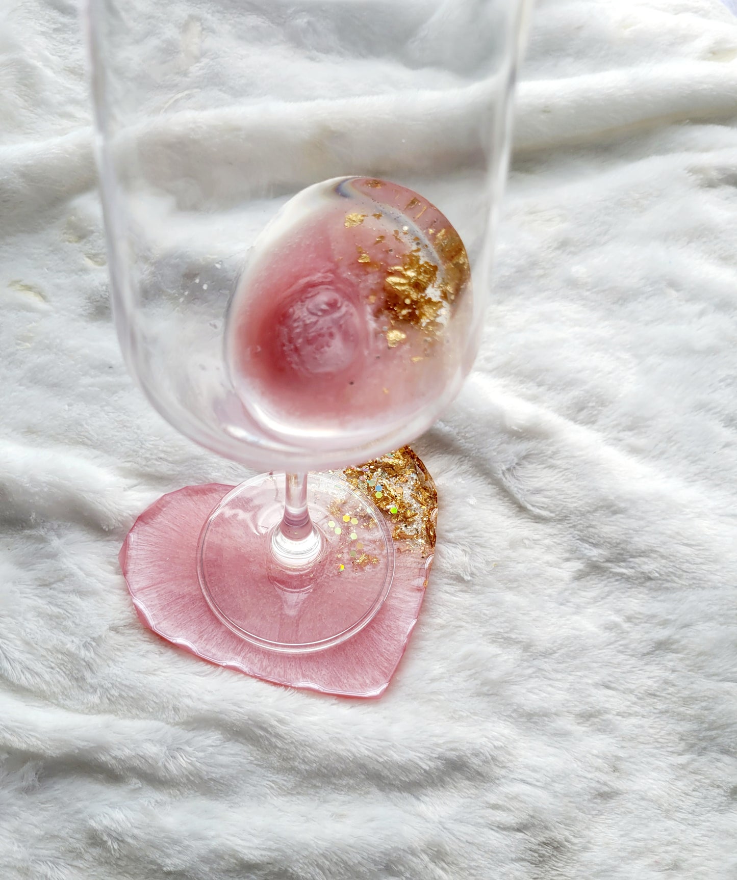 Wine Glass & Coaster Bundle-Pink