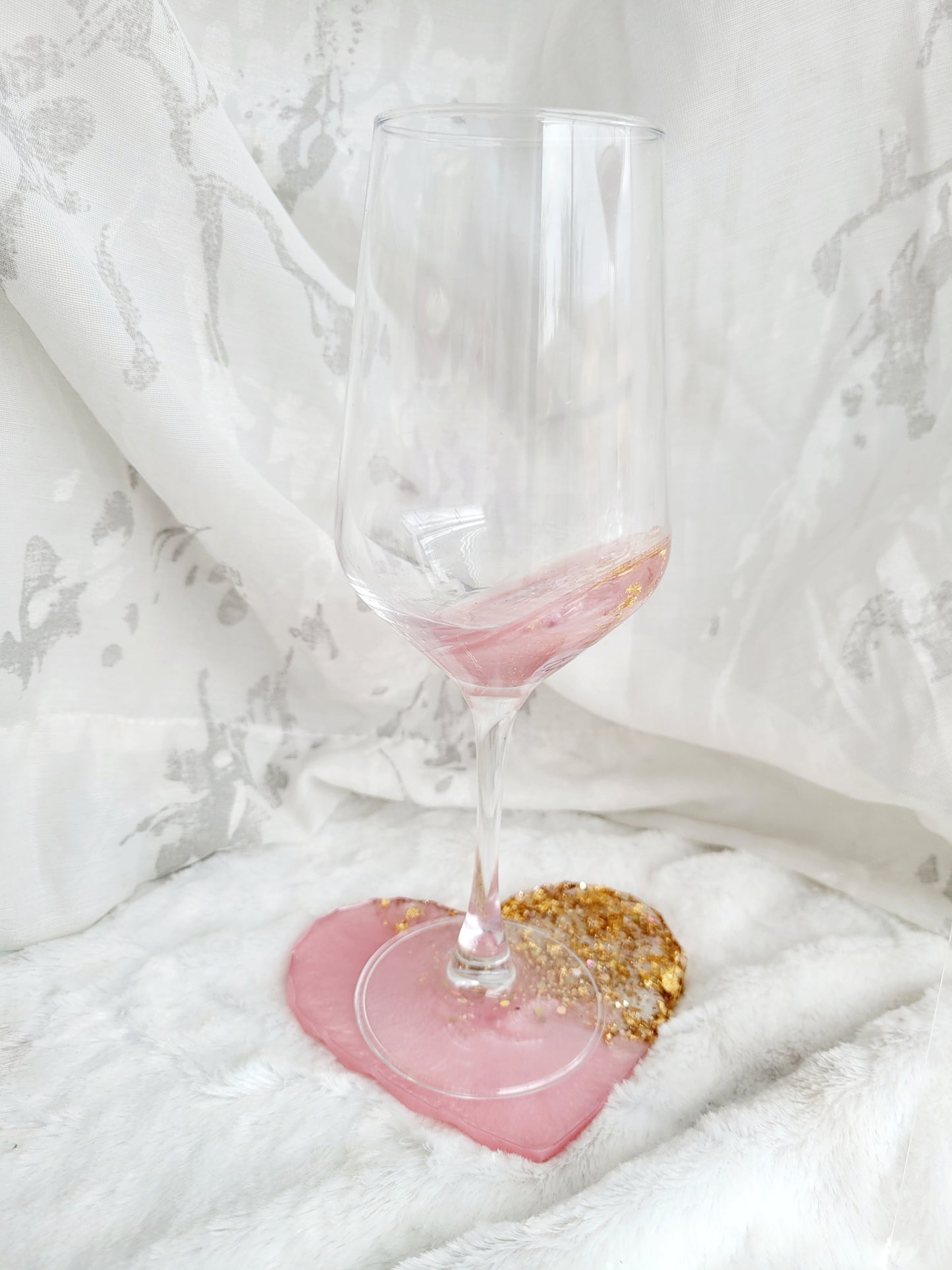 Wine Glass & Coaster Bundle-Pink