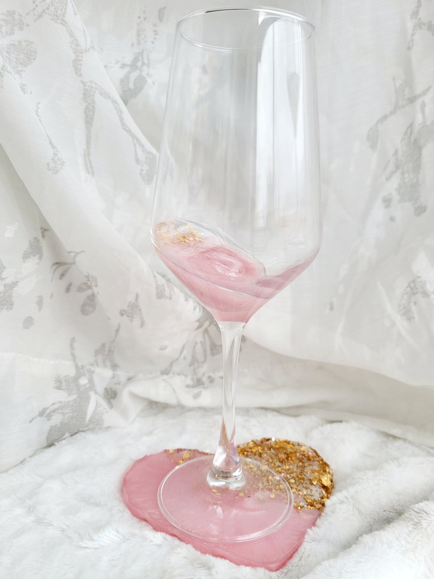 Wine Glass & Coaster Bundle-Pink